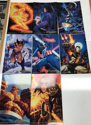 1994 Marvel Masterpieces Trading Card Oversize Masterprint Lot of 8-16.4x25.4 cm - Image 1 of 4