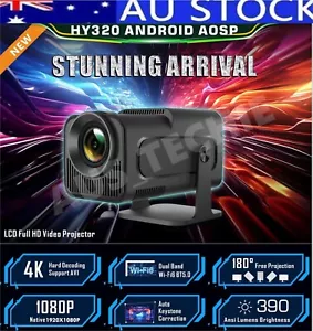 ✅AU HY320 Mini Projector DLNA Airplay 5G wifi6 1080p 4K Bluetooth 5.0 Android 11 - Picture 1 of 12