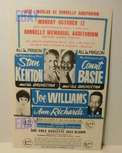 Original Stan Kenton / Count Basie Concert handbill Donnely Memorial Auditorium - Bild 1 von 1