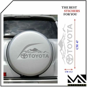 ADESIVO stickers SCRITTA TOYOTA RAV4 VANO RUOTA CON MONTAGNE COLORE ARGENTO - Foto 1 di 1