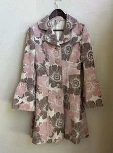 Anthropologie Elevenses Floral Tapestry Coat 8 Long Retro Maximalist Cottagecore - Picture 1 of 8