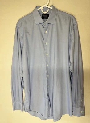 Nordstrom Men’s Shop, Tech Smart, Ajuste Tradicional, 16 1/2, 36-37, Azul Claro - Imagem 1 de 4