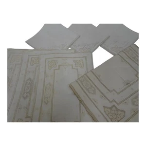 Set Baumwolle Leinen bestickt 9 1/2" x 15" Tischsets 3 16" Servietten Läufer RW27 - Bild 1 von 21