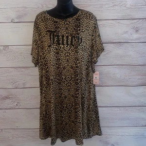 Juicy Couture Damen 2XL Leopardenmuster Sleepshirt Stretch Stoff Spruch A8 - Bild 1 von 10