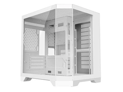 DIYPC DIY-CUBE03-W White Dual USB3.0 Tempered Glass Micro ATX Gaming Computer - Image 1 of 4