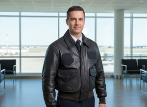 Chaqueta de vuelo A-2 de cuero marrón, para hombre XS-3XL - Imagen 1 de 7
