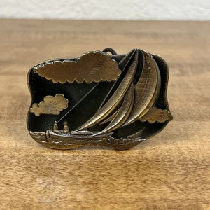 Vintage 1979 The Great American belt buckle Company Serial no. 569 Sail Boats - Picture 1 of 12
