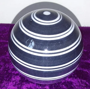 Decorative Black And White Striped Ball Sphere 3" Tall - Picture 1 of 4