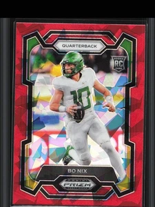2024 Panini Prizm Draft Bo Nix #105 Rookie Red Ice Prizm  - Bild 1 von 2
