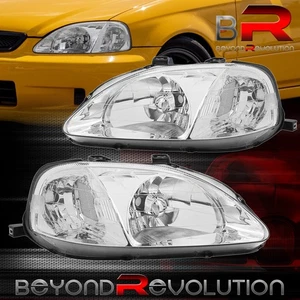 Para 99 00 Honda Civic Carcasa Cromada Faro Esquina Transparente JDM Reflector Señal - Imagen 1 de 3
