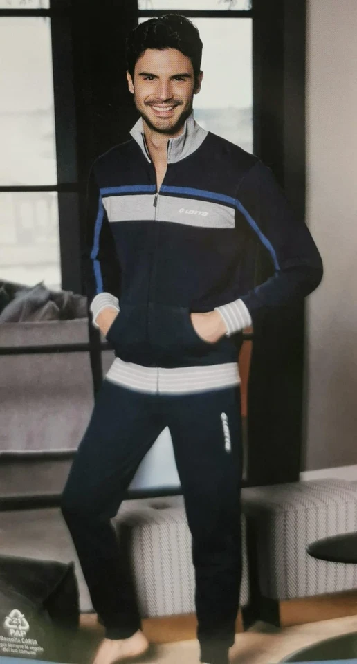 Tuta felpata full zip da uomo Lotto blu - Imagen 1 de 1