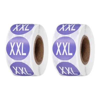 500 Stck. 1 Zoll XXL Kleidergröße Aufkleber selbstklebend weiß-hellblau (2 Rollen) - Bild 1 von 4