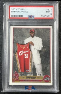 LEBRON JAMES PSA 9 2003-04 TOPPS BASKETBALL #221 ROOKIE RC CAVALIERS 5511 - Picture 1 of 2