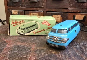 Vintage Schuco Varianto-Bus 3044 Hellblau in OVP aber ohne Schlüssel US Zone. - Bild 1 von 18