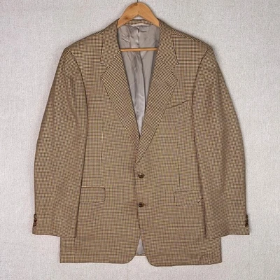Abrigo Blazer Deportivo de Lana de Seda Hickey Freeman 44L Pata de Gallo Lona Completa EE. UU. Foto 1 de 4