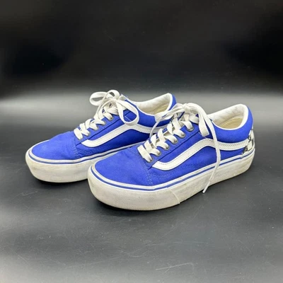 Vans Tennis Shoes Blue Black White Checkerboard Canvas Sneakers Women 8 Men 6.5 - Image 1 of 4
