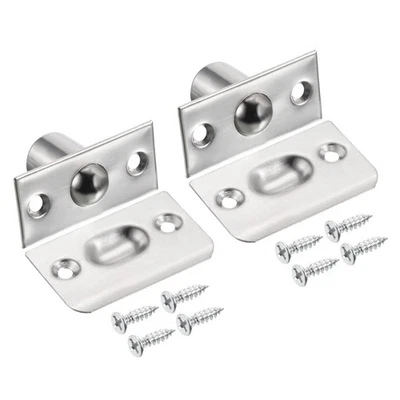 2Pcs Steel Closet Door Ball Catch with Strike Ball Latch Hardware Silver - Image 1 of 4