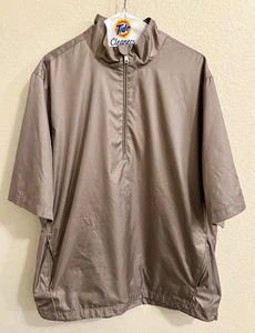 Greg Norman Golf Windbreaker Pullover Short Sleeve Tan / Gold Large Mens - Picture 1 of 6