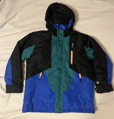 Chaqueta de esquí de invierno con capucha Champion para niños, multicolor, bolsillos con cremallera talla 8-10 Foto 1 de 3