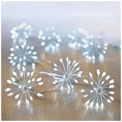 CHRISTMAS CRACKERS Christmas Starburst Lights White 200 Led Multi-Action Lights With Timer