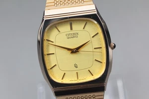 Vintage [N MINT] New Batt Citizen T4-362322 Gold Elegant Tank Mens Watch JAPAN - Bild 1 von 10