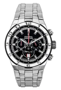 Festina Chrono Bike Chronograph schwarzes Zifferblatt Quarz 100M Herrenuhr F20670-6 - Bild 1 von 4