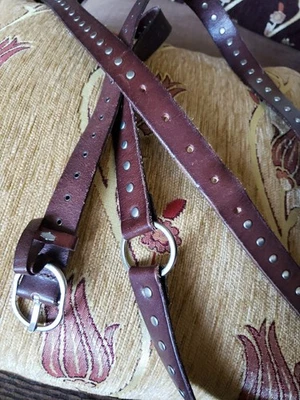 Silpada Women's Size XXL Double Wrap 1" Leather Belt Brown #Z9034 Studded - Image 1 of 4