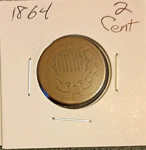 1864 Two Cent Piece - Picture 1 of 2