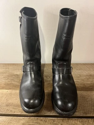 Harley Davidson Leather Motorcycle Boots Buckle Black Size 9 US - Image 1 of 4