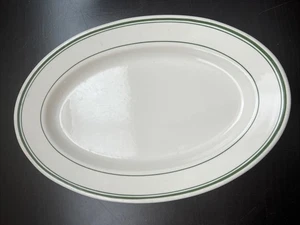 Buffalo China By Oneida Oval Platter Green Stripe Border 7111 708 Restaurantware - Picture 1 of 6
