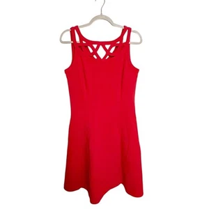White House Black Market Cut Out Fit & Flare Dress Red Size 8 NEW - Picture 1 of 7
