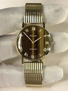 BULOVA Longchamp *RARE DIAL* Men’s Vintage 1970’s Manual Wind Gold Dress Watch - Picture 1 of 5