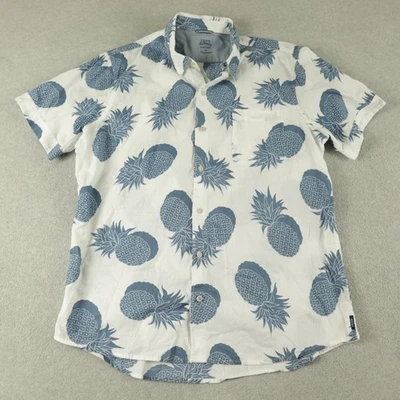 IZOD Saltwater Shirt Mens XL Casual Pocket Button Pineapple Print Short Sleeve Foto 1 de 4