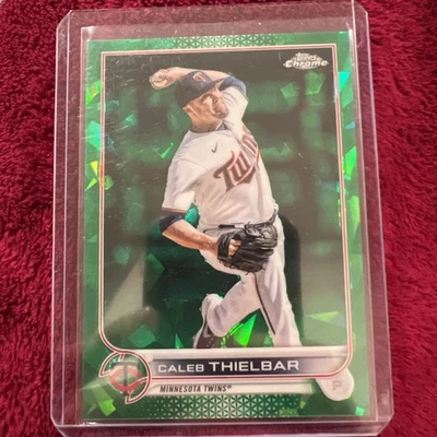 2022 Topps Chrome Update Sapphire Edition Green /75 Caleb Thielbar Rookie RC PWE - Image 1 of 2