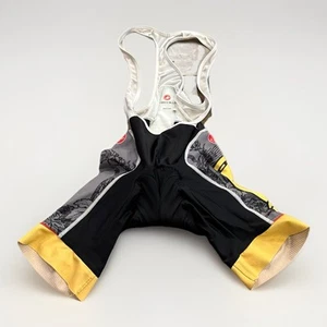 Castelli Mens White Black Yellow Cycling Bib Padded Shorts Size S SMALL - Picture 1 of 12
