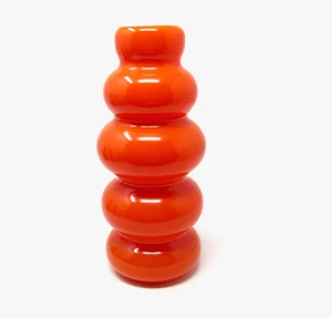 Striking Art Glass Pop Art Orange Hoop Space Age Vase 24.5cm - Picture 1 of 7