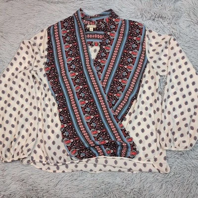 Camisa Sombra de Ojos Mujer L Multicolor Blusa Top Ligera Informal Geométrica Foto 1 de 4