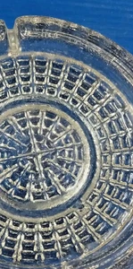 Vintage Blenko Klarglas Aschenbecher schwer 8,5" FS - Bild 1 von 6