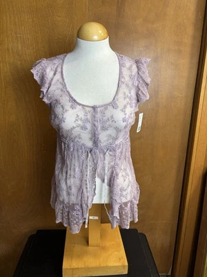 Camisa Top Anthropologie Twenty One de Encaje Lavanda Mujer Grande Foto 1 de 4