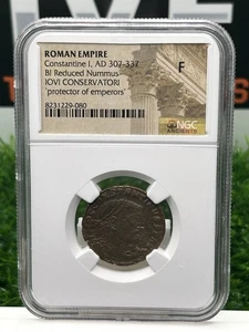 RÖMISCHES REICH Haus Konstantin BI reduziert Nummus AD 307-337 NGC F 🔥📈 - Bild 1 von 2