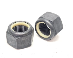 2 Pieces 1"-14 Thread Black Hex Nut with Nylon Insert Locking Lock ASME B18.16.6 - Picture 1 of 6