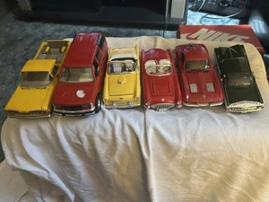 1:24 Diecast Model Cars Lot Of 6 Chevy El Camino Army Corvette Thunderbird - Picture 1 of 2