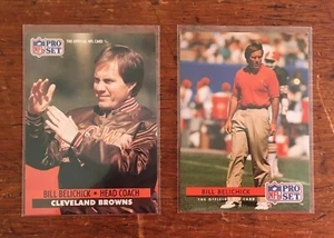 BILL BELICHICK 1991 PRO SET #126 RADIOCONTROL Y 1992 PRO SET DE SEGUNDA TARJETA SUPER BOWL PATRIOTS - Imagen 1 de 1