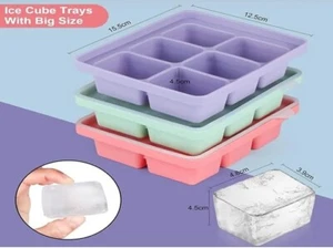 Bamu 3 Packungen große Silikon Eiswürfelform, leicht zu lösende Eiswürfel - Bild 1 von 6