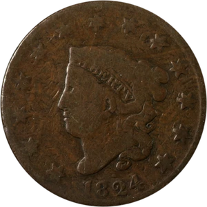 1824 Large Cent Great Deals From The Executive Coin Company - Picture 1 of 2