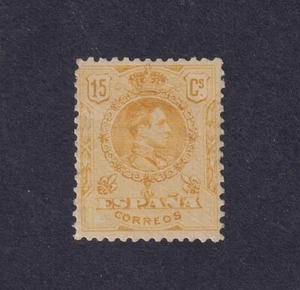 ESPAÑA 1909-1922 Alfonso XIII Medallón 15 c. amarillo Ed. 271 sin fij. MNH C.11€ - Imagen 1 de 2
