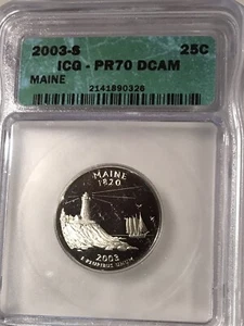 2003 S 25C Maine State Quarter PR70DCAM ICG - Picture 1 of 2