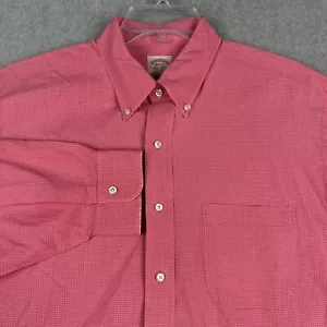 Brooks Brothers Hemd Herren 16,5-5 rosa kariert Oxford L/S Knopfleiste bügelfrei OCBD - Bild 1 von 7