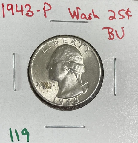 1943-P Washington Quarter Gem BU Uncirculated Cover