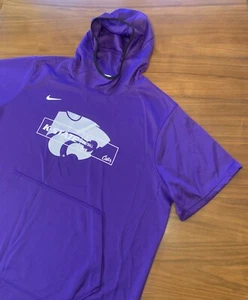 Nike Kansas State Wildcats Player Issue Hoodie Mens 3XL Football Short Sleeve - Picture 1 of 15